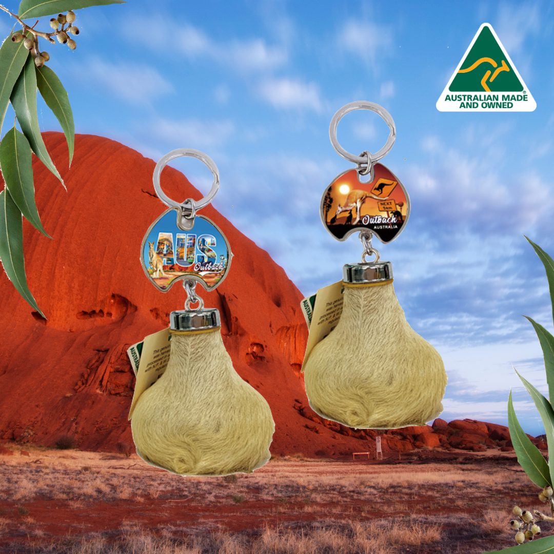 Joey Roo Key Ring Kangaroo Scrotum Keyring - Outback Design