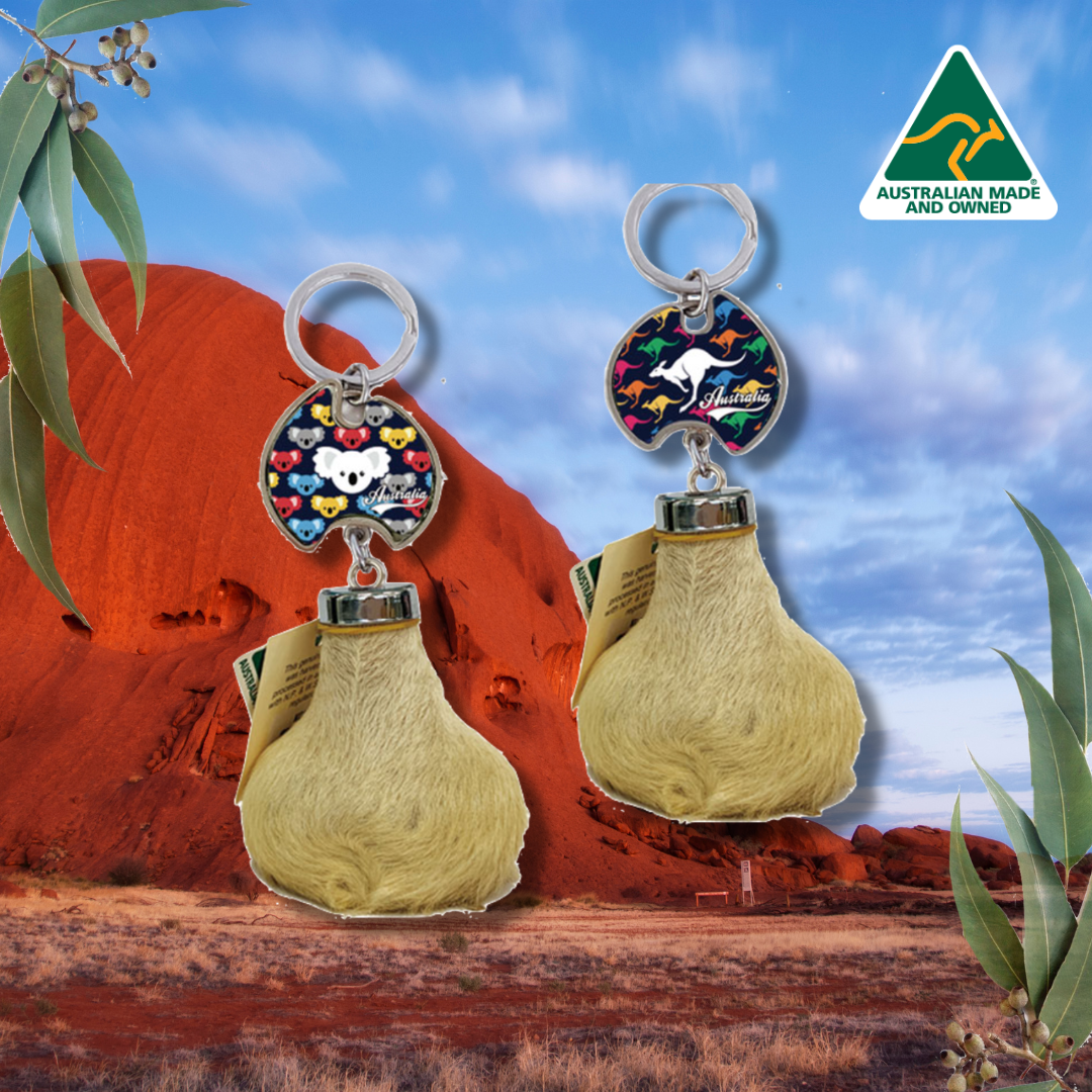 Joey Roo Key Ring Kangaroo Scrotum Keyring - Outback Design
