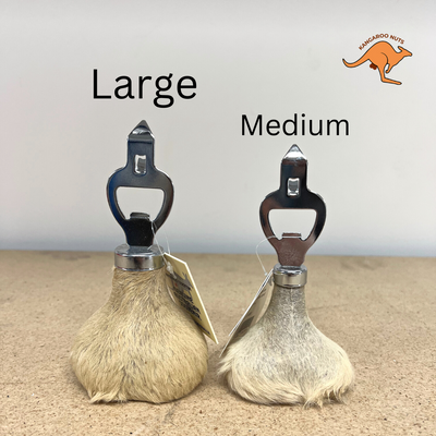 Australian Kangaroo Scrotum Bottle Opener - Australian Map Design (Medium)